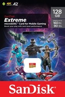 SANDISK EXTREME GAMING 128GB 190/90 micro SD karta