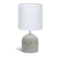 Keramická stolná lampa 26x13x13cm sivo béžová, prelamovaný nočný motýľ