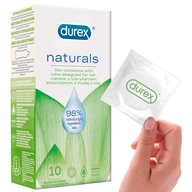 Durex NATURALS klasické vlhčené prírodné kondómy 10 ks.