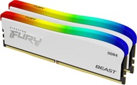 Kingston FURY Beast RGB White 16GB [2x8GB 3200MHz DDR4 CL16 DIMM]