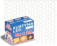 Svetelný záves 300 LED lámp 3x3m Neutrálna biela