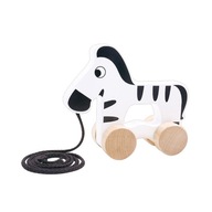 TOOKY TOY Drevená zebra na ťahanie Zatlačte na