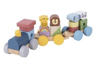 TOOKY TOY Drevený vláčik so zvieratkami Montessori puzzle