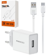 RÝCHLA SIEŤOVÁ NABÍJAČKA USB 10 W + KÁBEL USB-C USB - C 2A RECCI