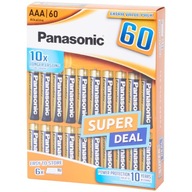 Batéria Panasonic AAA alkalické batérie (R3) 60 ks.