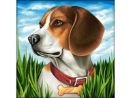 MAĽBA DIAMANTOVÝMI VÝŠIVKAMI MOZAIKA PÍS BEAGLE 30x30cm