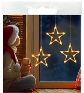 3 hviezdičky do okna Vianočné prívesky LED DECOR