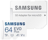 Pamäťová karta micro-SD Samsung EVO Plus 64 GB + adaptér