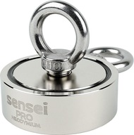 Sensei 2x250 kg - OBOJSTRANNÝ NEODYMIOVÝ MAGNET, bočný držiak, Ø75 x V25 mm