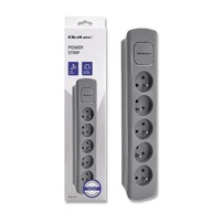 Qoltec Power strip / 5 zásuviek / 1,8m / Grey