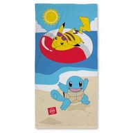 Veľký uterák pre mládež 70x140 Pokémon Pikachu Squirtle