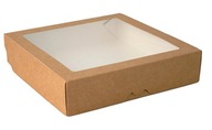 Krabice s okienkom, kraft kartón 20x20x4cm 25ks