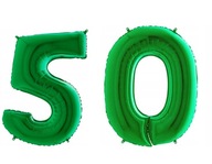 Green Numbers Balloons 50th Birthday CYFRA 100 cm