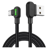 MCDODO RÝCHLOUHLOVÝ KÁBEL 90° LED MICRO USB 3m