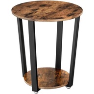 Okrúhly drevený kovový konferenčný stolík