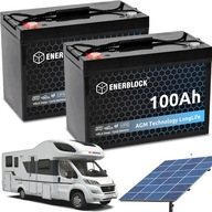 2ks AGM LONGLIFE BATÉRIA NAPÁJACÍ ZDROJ ENERGIE KAMERA 12V 100AH