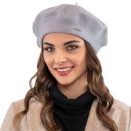 Klasický a elegantný BERET Vivisence 7073 šedý vlnený teplý baret