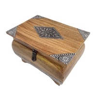 Drevená dekoratívna krabička 16,5 cm na šperky