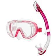 TUSA Tri-Quest Snorkel Mask Set, transparentný silikón - ružový