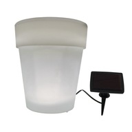 Záhradný kvetináč LED SOLAR lampa BIELY KVETINÁČ