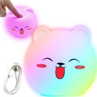 FAREBNÁ JEMNÁ NOČNÁ LAMPA PRE DETI, silikónová BEAR LED RGB