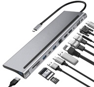 USB-C HUB 2x HDMI 4k VGA LAN RJ45 USB 3.0 PD 87W