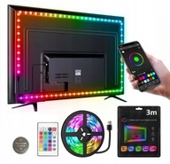 USB LED pásik 5050 TV RGB 3M LED podsvietenie TV APKA REMOTE 5V