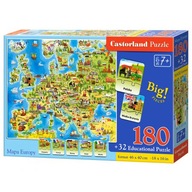 puzzle 180 dielikov Mapa Európy Castorland