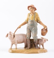 Figúrka od FONTANINI Farmer s prasiatkami, 12 cm