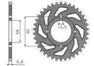 Sunstar zadné ozubené koleso 279 44 Xl 125V 01-13, Ktm 200