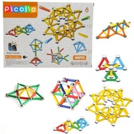 MAGNETICKÉ BLOKY STAVEBNÉ PUZZLE 106 PRVKOV MAGNETICKÉ TYČKY