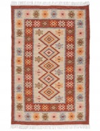 Koberec Kilim, tkaný, obojstranný vzor, ​​120x180 cm, terra