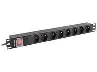 LANBERG PDU-08E-0200-BK lišta (2 m) Čierna