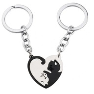 CATS YING YANG HEART KEYRING VALENTÍN BFF 2 KS