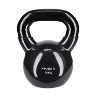 LIATIENOVÝ KETTLEBELL POTAHOVANÝ VINYLOM HMS KNV 10kg ZÁŤAŽ ŠPORTOVÉHO TRÉNINGU