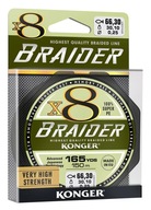 KONGER X8 BRAIDER BRIDGE 0,10MM 150M OLIVOVÁ ZELENÁ