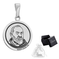 Strieborný medailón 925, strieborný prívesok Saint Padre Pio