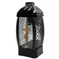 Lantern Black Mesh Large Applique Cross Gold Modern LL19