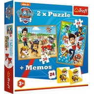 KOCKY 2 x PUZZLE Tlapková patrola + PAMÄŤOVÁ HRA