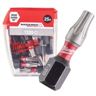 MILWAUKEE NÁRAZOVÝ BIT TX20 TORX 20 - 25 mm - 25 PCS