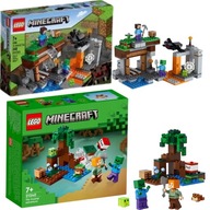 LEGO Minecraft 21166 Opustená baňa + 21240 Dobrodružstvo v mokrade