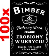 100 ŠTÍTKOV PRE BIMBER nálepky na vodku alkohol PR 496