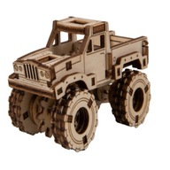 Drevený mestský Monster Truck 3 Puzzle 3D model