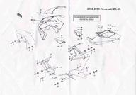 SADA Skrutiek pre KAPOTY KAWASAKI ZX-9R 2002-2003
