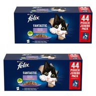 Felix Wet Food for Cat Priečky hovädzieho mäsa z kuracieho tuniaka losos 44x85g 2