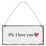 Kovová plaketa I LOVE YOU Ib Laursen, 15 cm