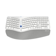 Ergonomická Delux bezdrôtová klávesnica GM901D BT+2.4G (biela)