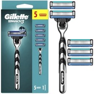 Holiaci strojček GILLETTE Mach3 Charcoal + 5 čepieľok