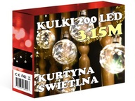 200 MIKRO LED GULIČIEK SVETLÁ VIANOČNÉHO STROMČEKA TEPLEJ BIELEJ cencúle Garland