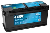 BATÉRIA Exide AGM EK1050 START STOP 105Ah 950A